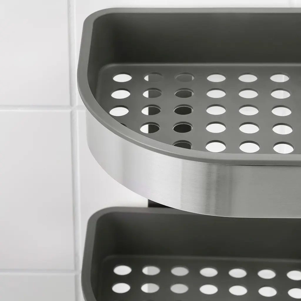 Кутова настінна полиця для ванної з нержавіючої сталі IKEA міцна, містка, антикорозійна - фото 3