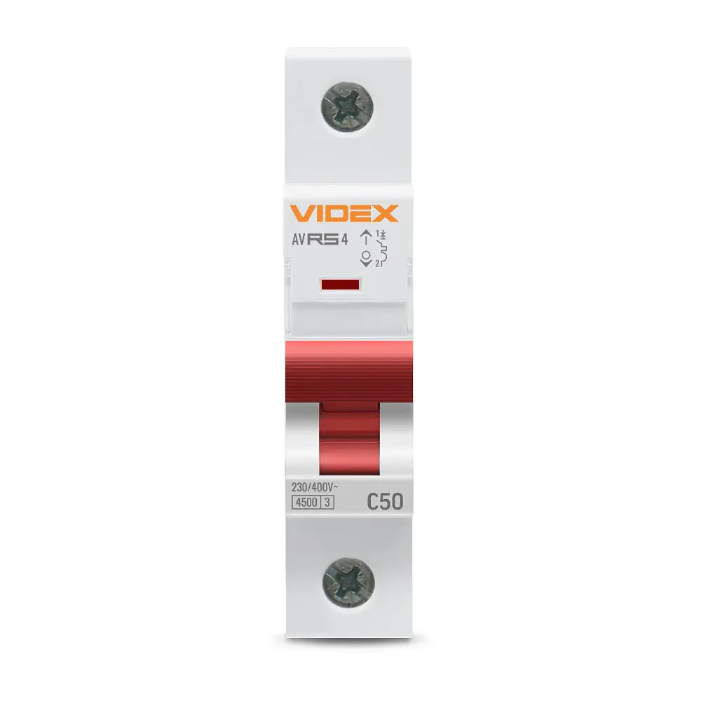 Автоматичний вимикач RS4 1п 50А С 4,5кА VIDEX RESIST VIDEX (26511-000) - фото 2