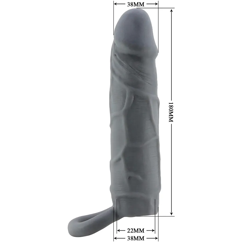 Насадка на пеніс Pretty Love Penis Sleeve 18 см (чорний) - фото 4
