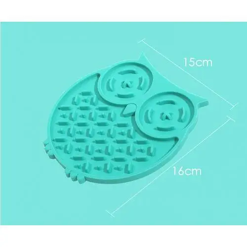 Коврик-кормушка WahoPet licky mat сова силиконовый, зеленый - фото 2