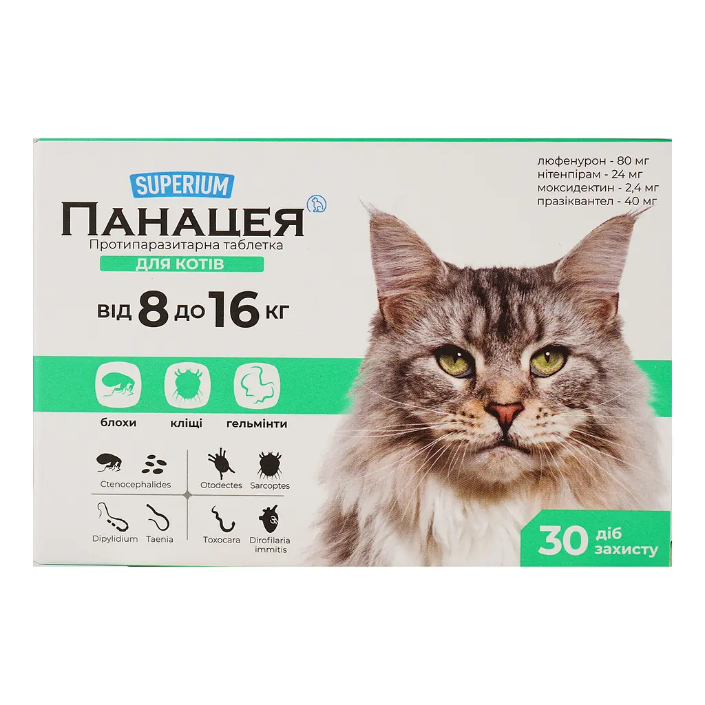 Противопаразитарные таблетки Superium Панацея для кошек 8-16 кг 1 шт. - фото 5