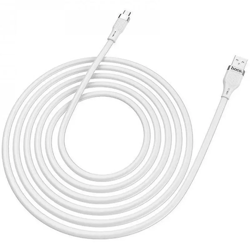USB Cable Hoco U72 Forest Silicone MicroUSB White 1.2m - фото 3