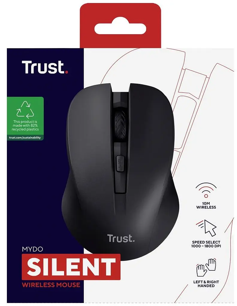 Компьютерная мышь Trust Mydo Silent WL черный teh0014060 - фото 9