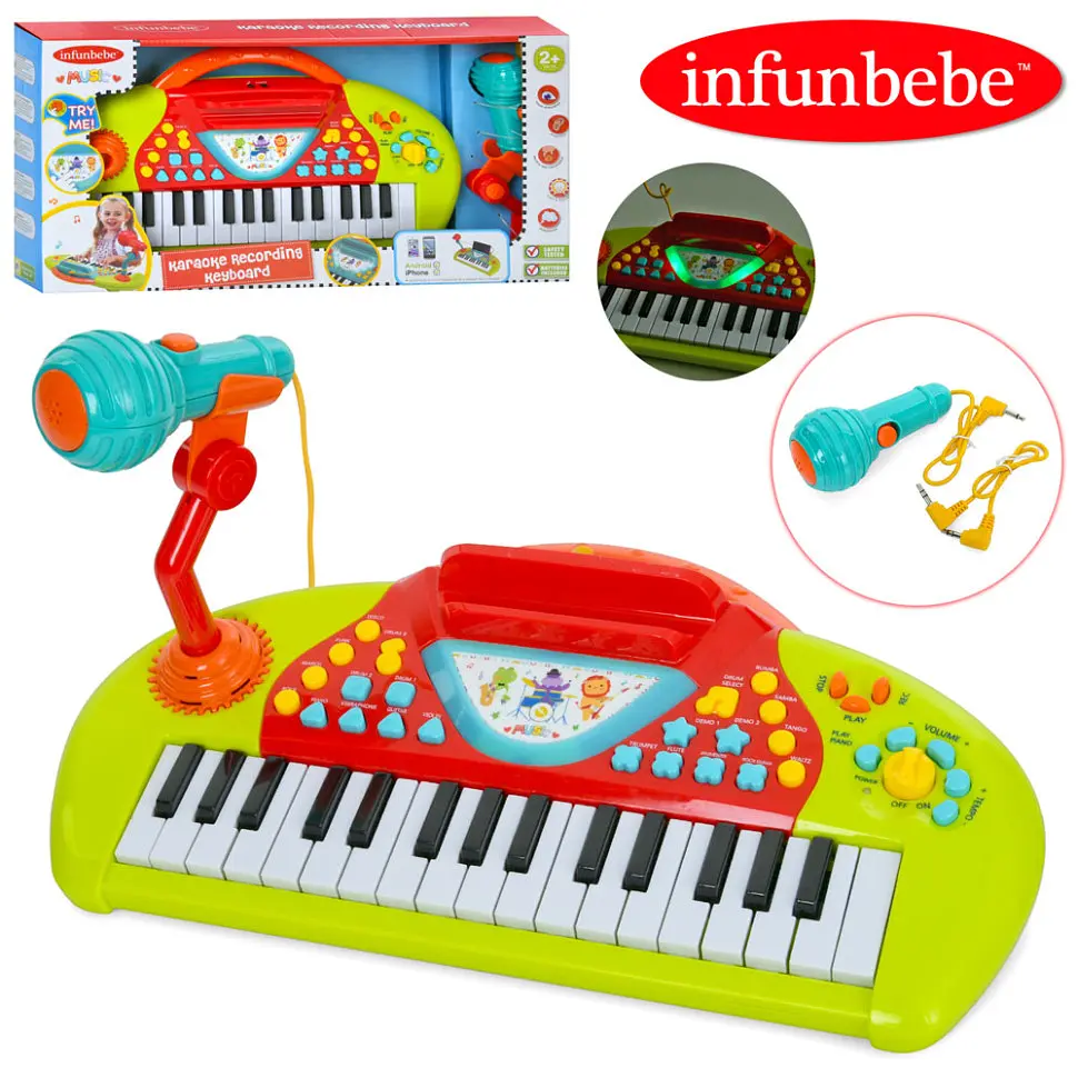 Детское игровое пианино Infunbebe LML7710(Red) с микрофоном - фото 4