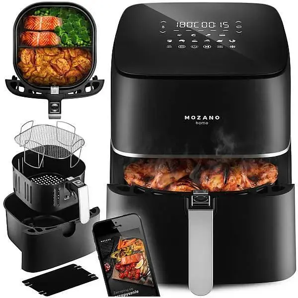 Безмасляная аэрофритюрница Mozano AGD/FRY/02#SRE мультипечь аэрогриль 1700 Вт 8 л - фото 9