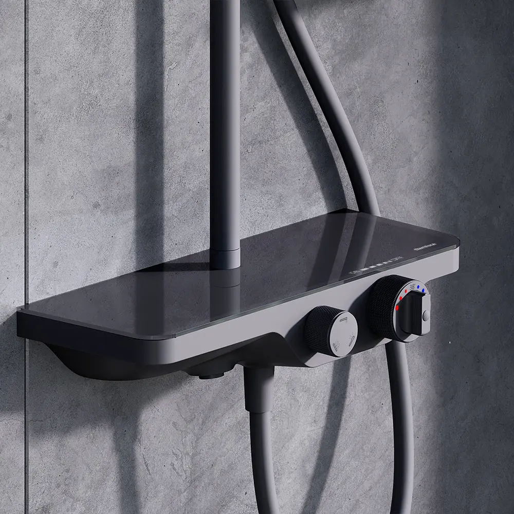 Душова система з виливом Damixa Scandinavian Pure з полицею black 947760300 - фото 4