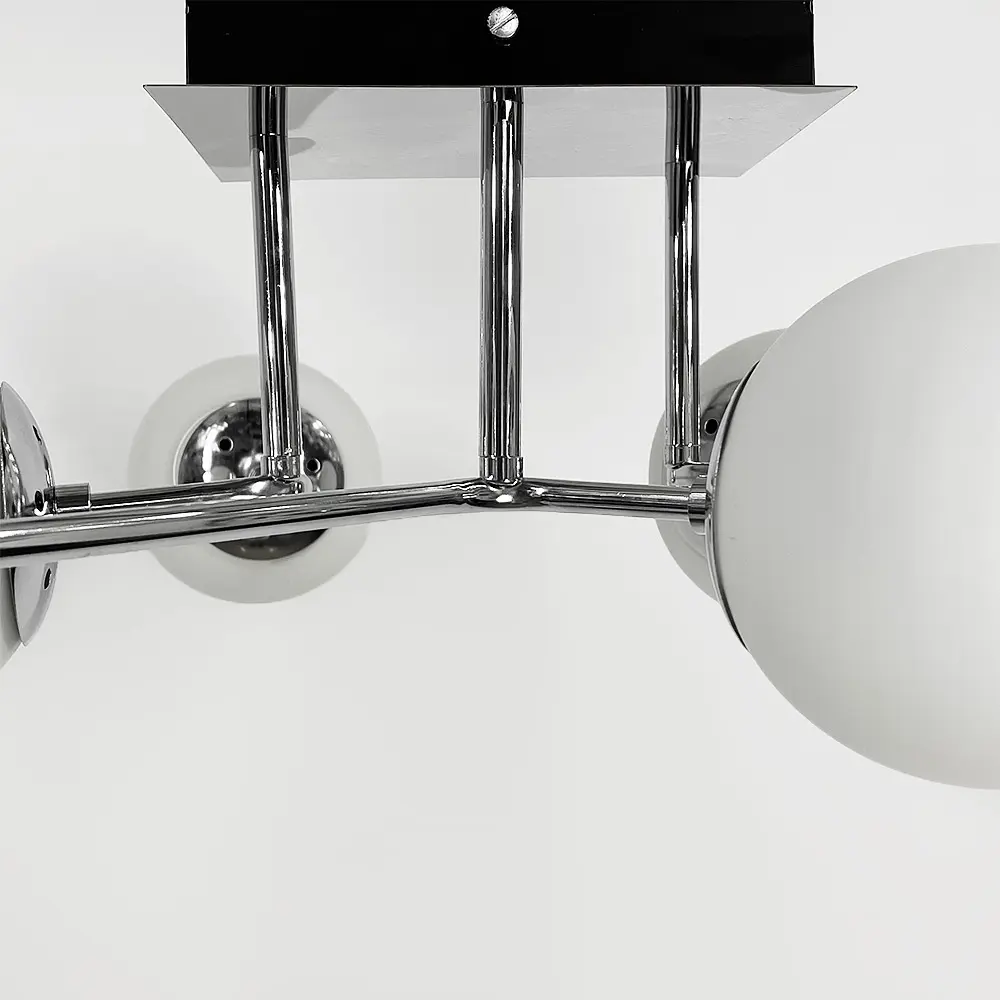 Современная люстра в хроме на 6 белых плафонов Line.F 2693/6 (new) CH+WT - фото 3