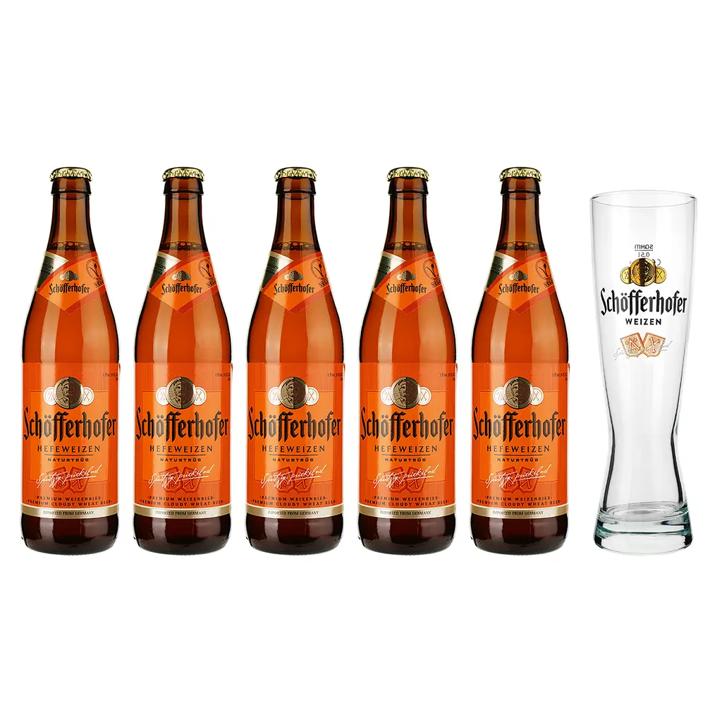 Набір пива Schofferhofer 5% (5 шт. х 0.5 л) + келих - фото 5