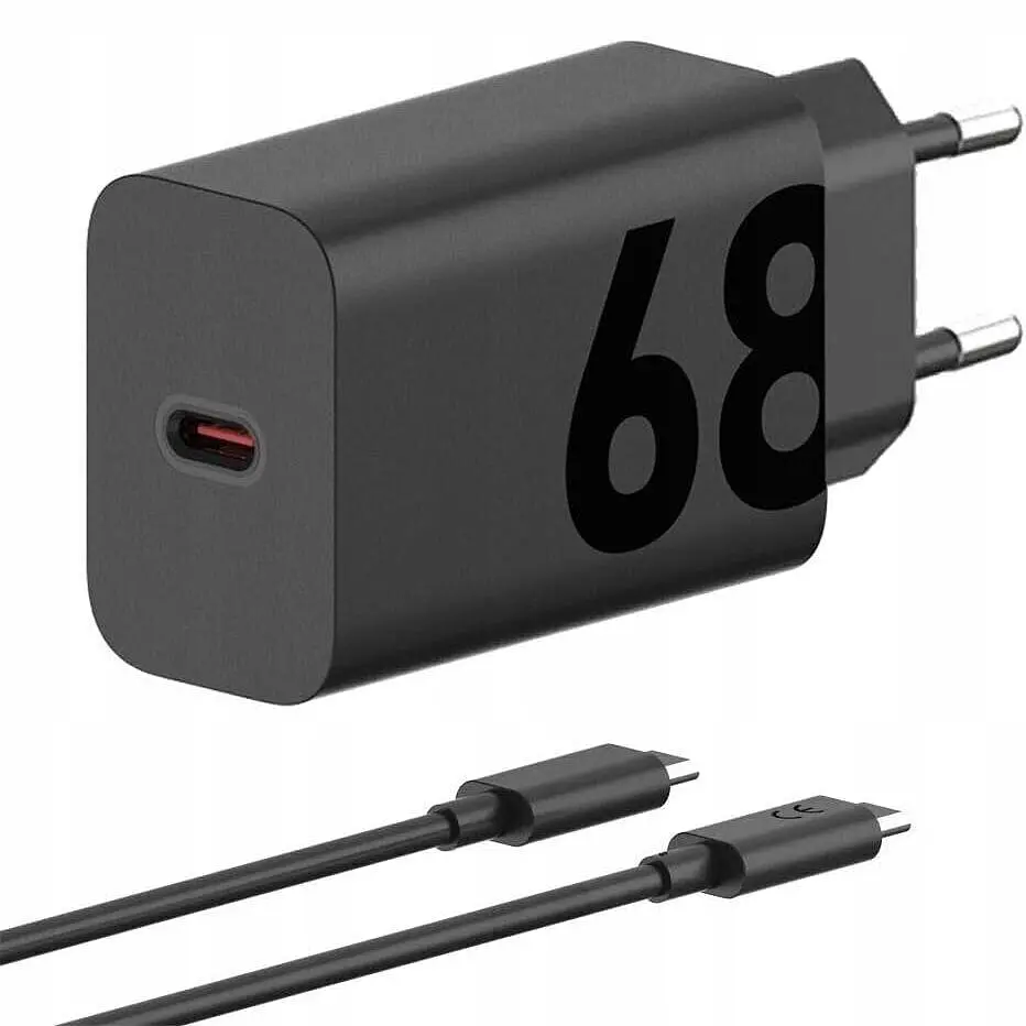 Комплект зарядний блок і кабель Motorola 68W USB-С 1m (MC-682N) - фото 2