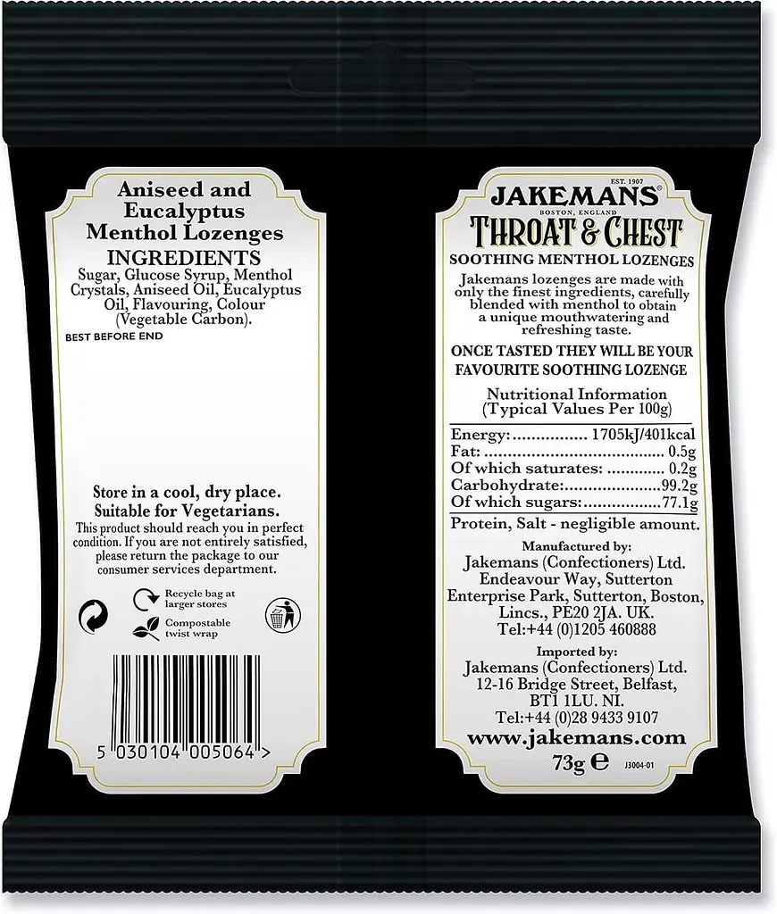 Льодяники для горла Jakemans Throat & Chest Soothing Menthol Lozenges 73г - фото 2