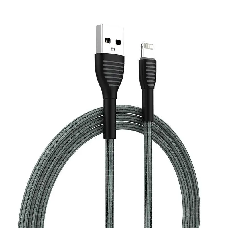 Кабель ColorWay USB - Lightning (M/M), braided cloth, 3 А, 1 м, Gray (CW-CBUL041-GR) - фото 5