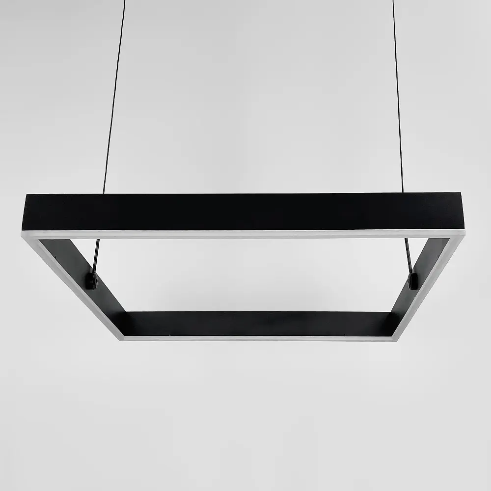 Черная люстра с подвесным квадратом 60 см Ст. MJ 223-600 BK Line F - фото 4