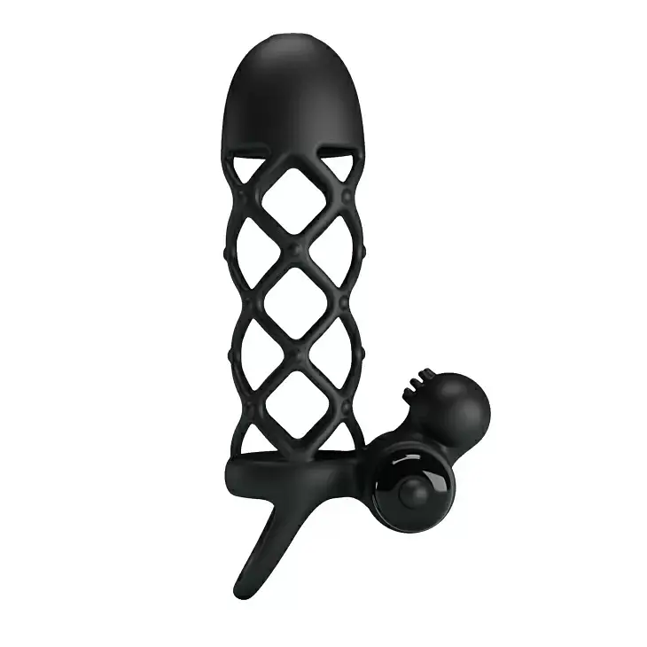 Насадка на член Pretty Love Vibro Penis Sleeve Black I, 13.5х3.6 см