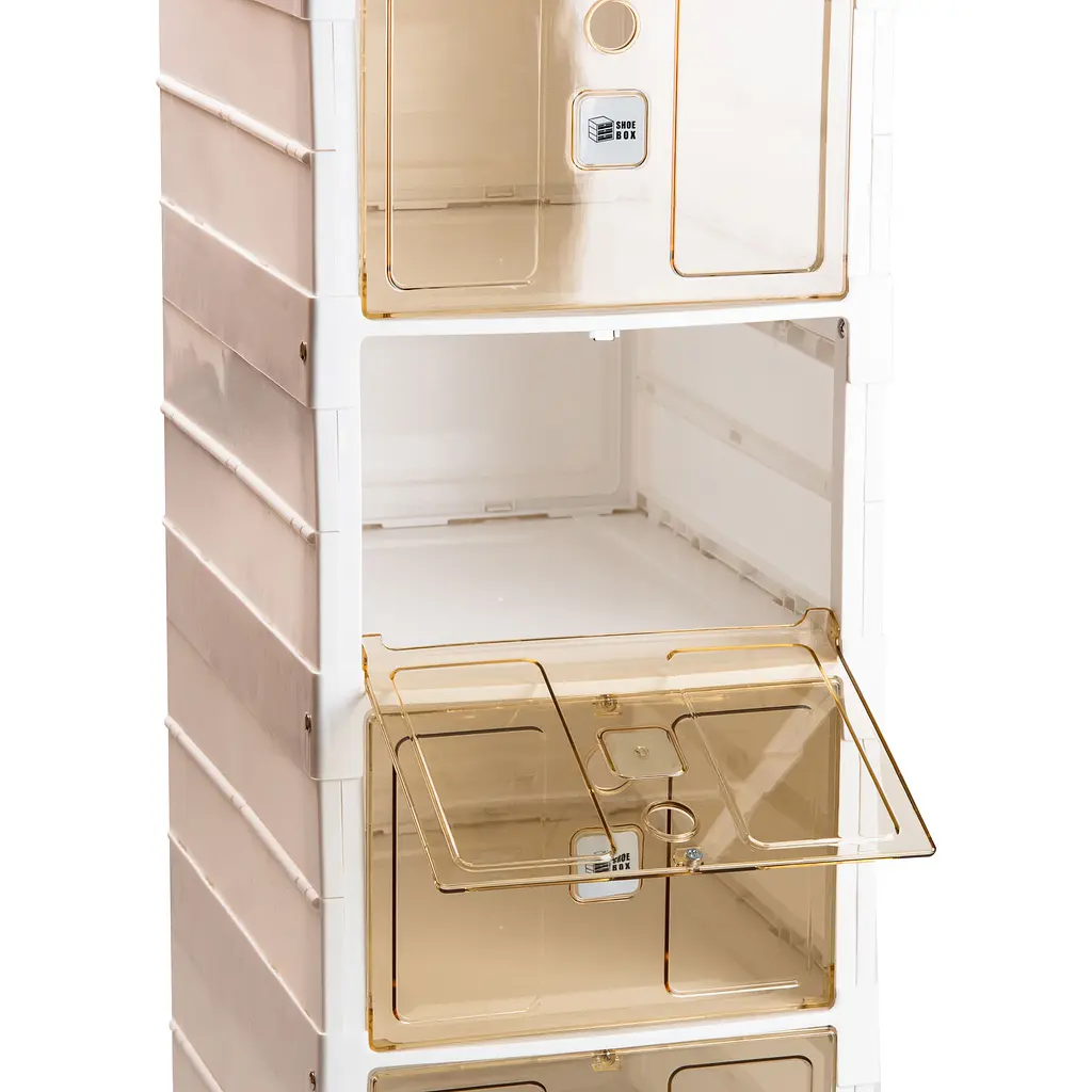 Тумба для взуття Happy Life пластикова складана на 6 відсіків 33x26x100 см біла HPS658 - фото 4