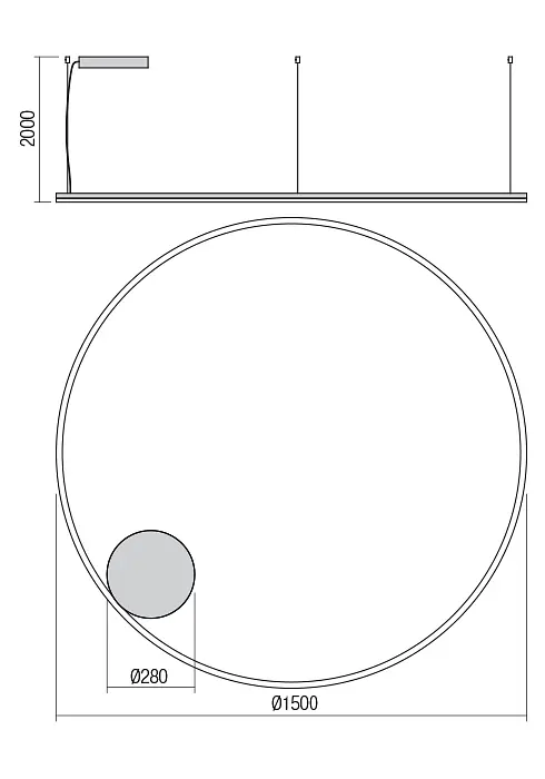 Подвесной светильник Redo ORBIT SU LED 105W 4000K D1500 SAND WHITE (4.1.2) 01-1920 - фото 2