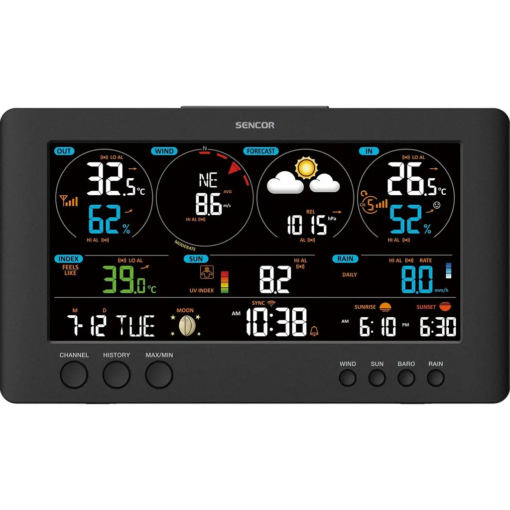 Розумна метеостанція Sencor SWS 12500 WIFI чорна [134772] - фото 5