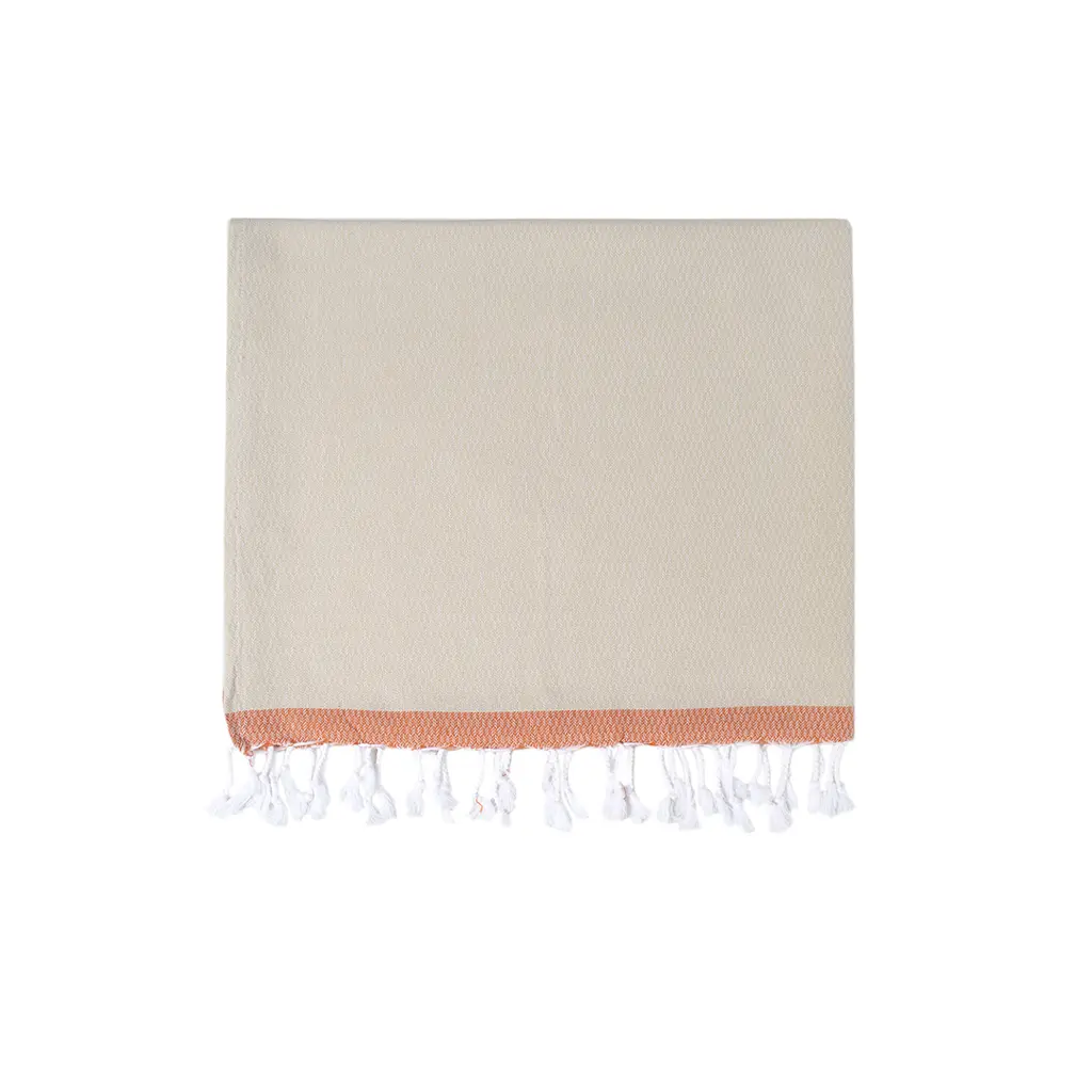 Полотенце Barine Pestemal - Basak 95x165 Beige-Orange бежевый-оранжевый - фото 2