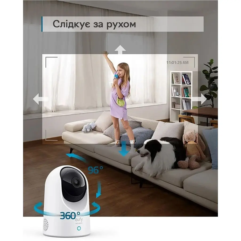 Внутренняя IP-камера Eufy Security Solo 2K P24 Protect Pan & Tilt Apple HomeKit (T8410X) - фото 6