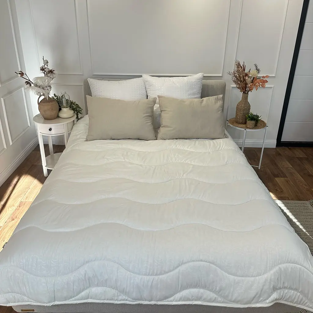 Ковдра двоспальна вовняна Viluta Comfort 21422 170x210 см бежева - фото 5