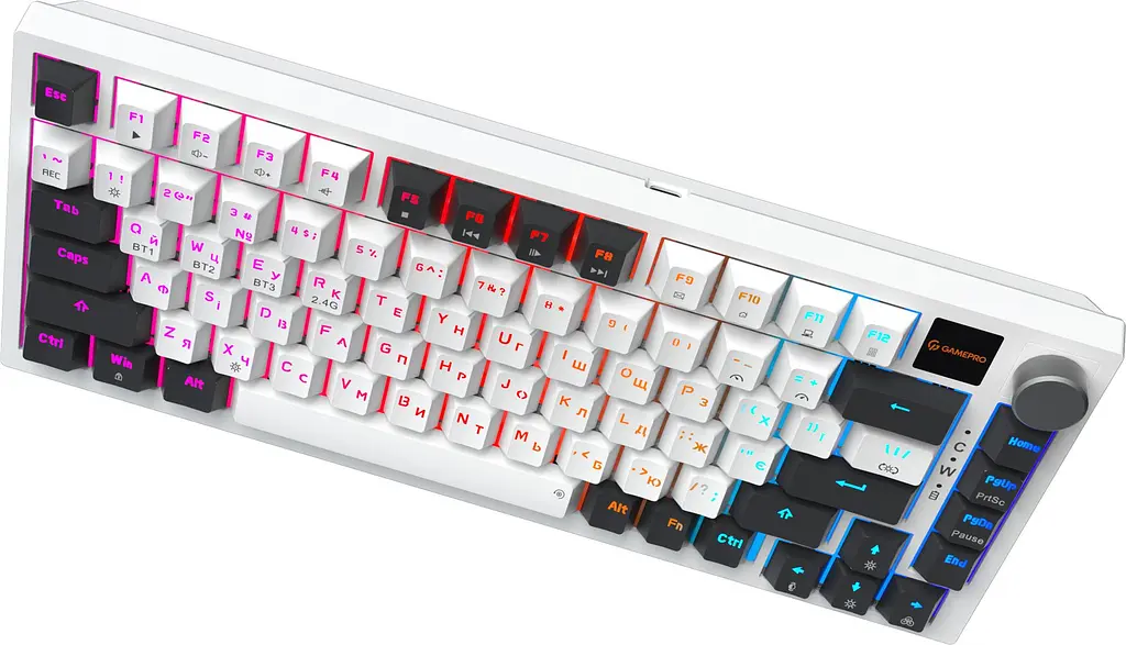 Клавіатура бездротова GamePro Asgard Valhalla QLAB Sakura Switch White With Display (MK160-W-D-QS-PRO) - фото 4