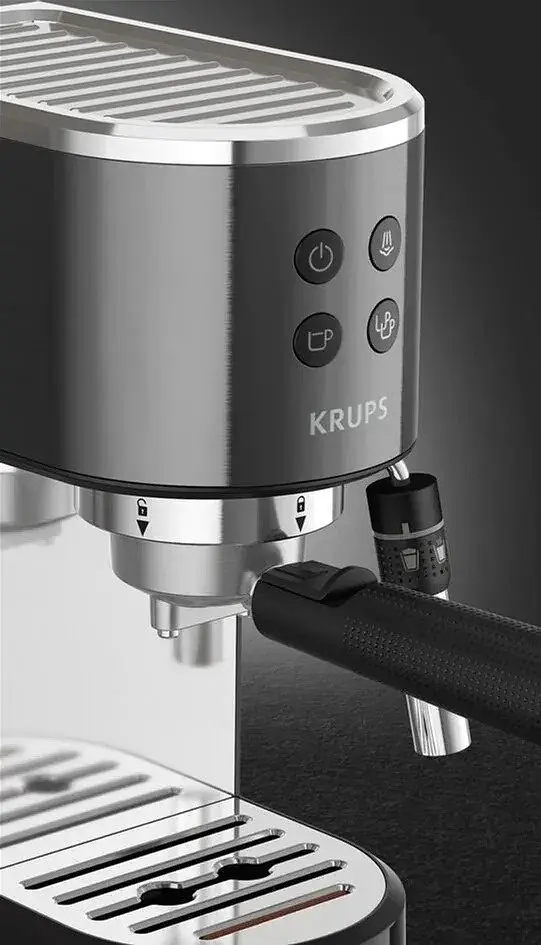 Кавоварка ріжкова Virtuoso + 1л, мелена, ручний капучинатор, 15 бар, чорний Krups kuh0015246 - фото 5