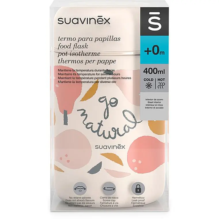 Термос для їжі Suavinex Go natural рожева груша 400 мл бежевий (401503) - фото 4