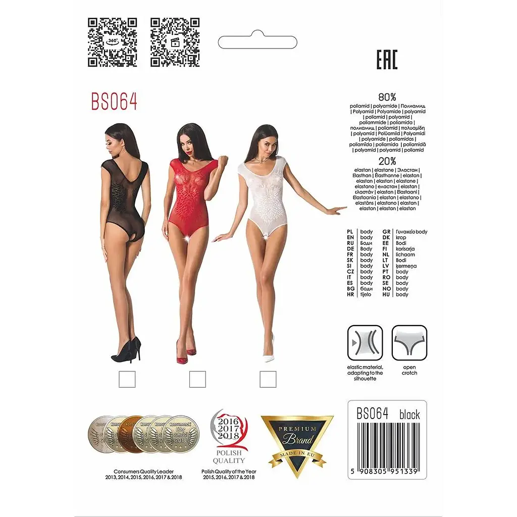 Бодістокінг Passion BS064 One Size, Red - фото 4