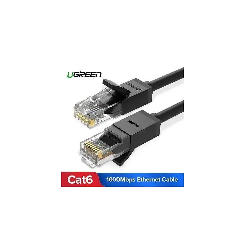 Мережевий кабель ugreen NW102 Cat 6 U/UTP Lan Flat Cable 2m (Чорний)(UGR-50174) - фото 2