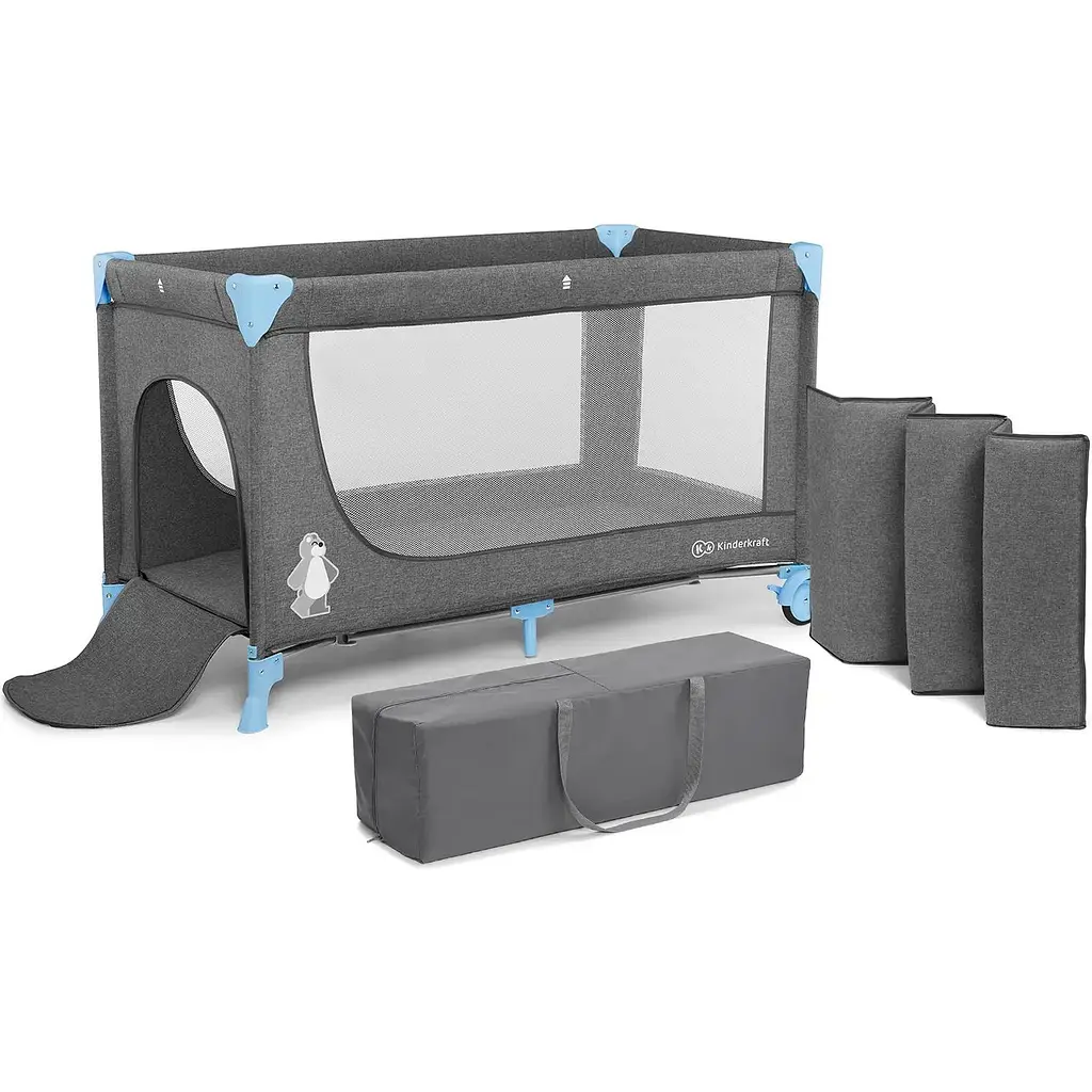 Ліжко-манеж Kinderkraft Joy Blue сіре з блакитним (00-00158379) - фото 2