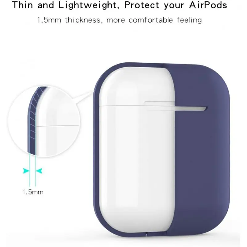 Чехол Apple для AirPods 2 New Silicone Case [Midnight Blue] [36519] - фото 4