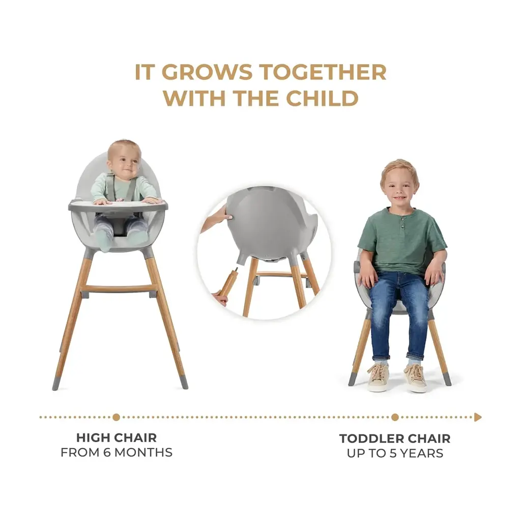 Стілець для годування Kinderkraft 2 в 1 Fini 2 Grey (5902533924509) - фото 4