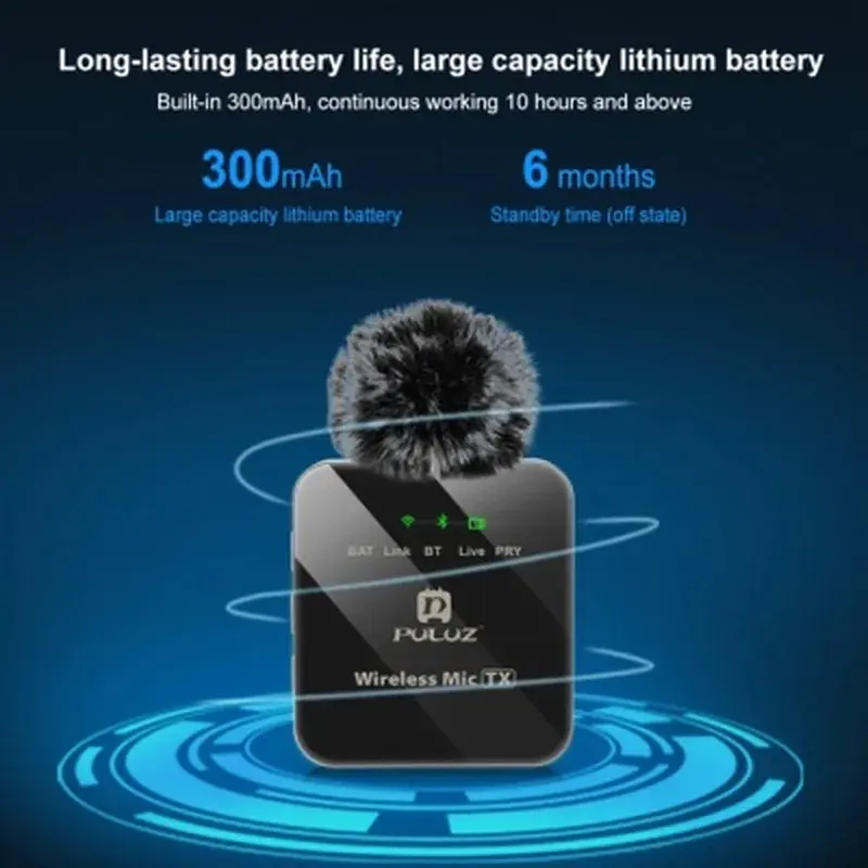 Мікрофон Puluz для телефону приймач Type-C і два мікрофони Black (PU648B) - фото 6