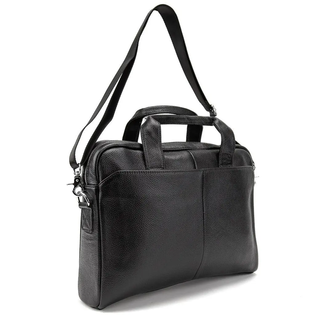 Ділова чоловіча шкіряна сумка Tiding Bag M56-1111A чорна - фото 6