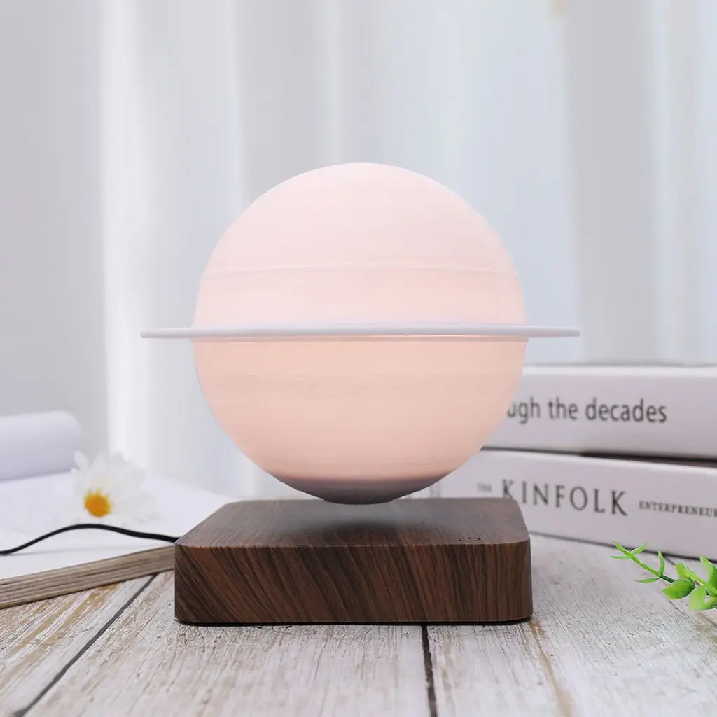Нічний світильник HCNT Levitating Lamp Saturn Dark Wood Grain (SIM10-GW5-S) [137664] - фото 2