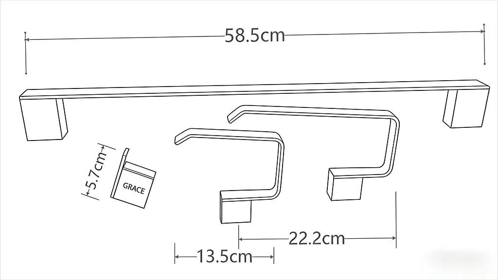 Комплект аксесуарів для ванної кімнати Grace Rem вішалка для рушників, гачок, тримачі золотий матовий, Золотий - фото 2