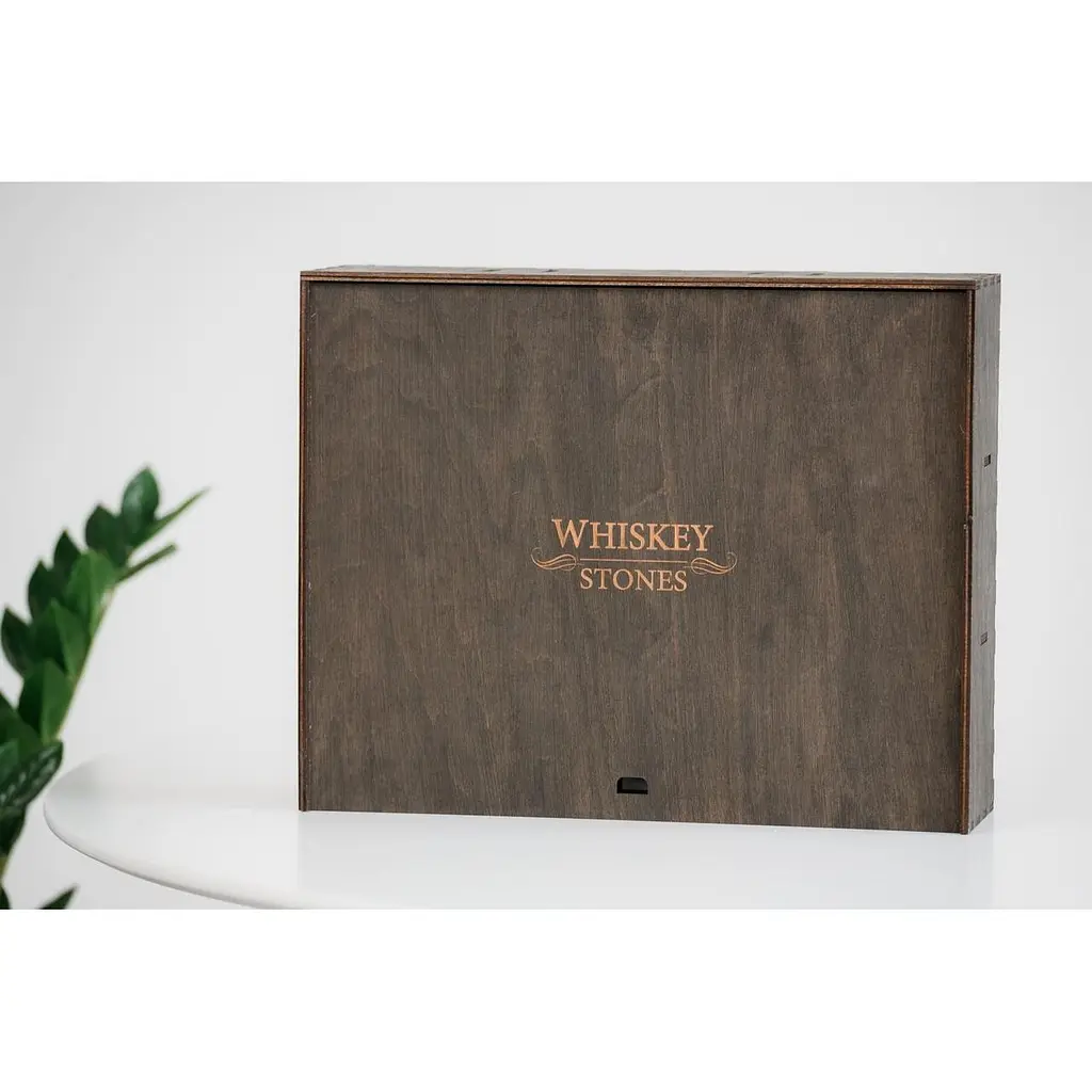 Подарунковий набір Whiskey Stones камені для віскі в дерев'яному пеналі №6 + декантер + 6 склянок Rocco Cassiopea + щипці + мішечок - фото 9