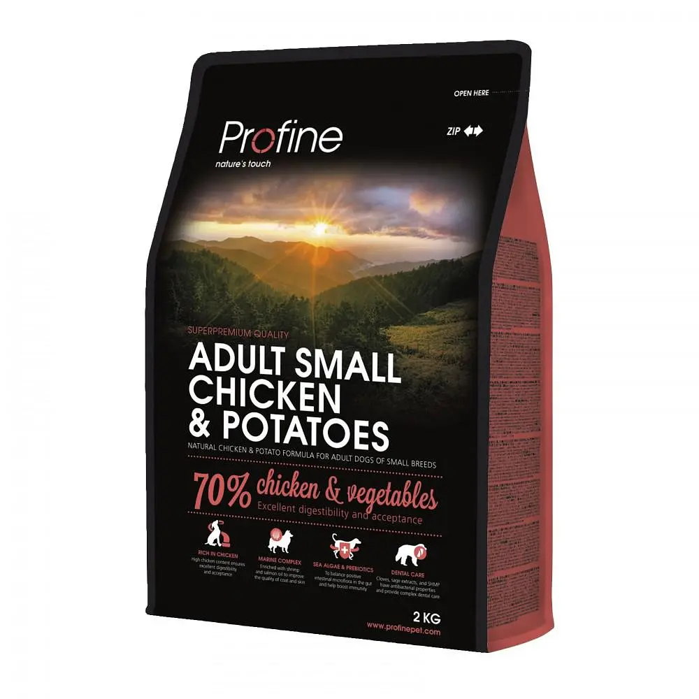 Корм сухий Profine Adult Small для дорослих собак дрібних порід вагою 1-10 кг з куркою та картоплею 2 кг