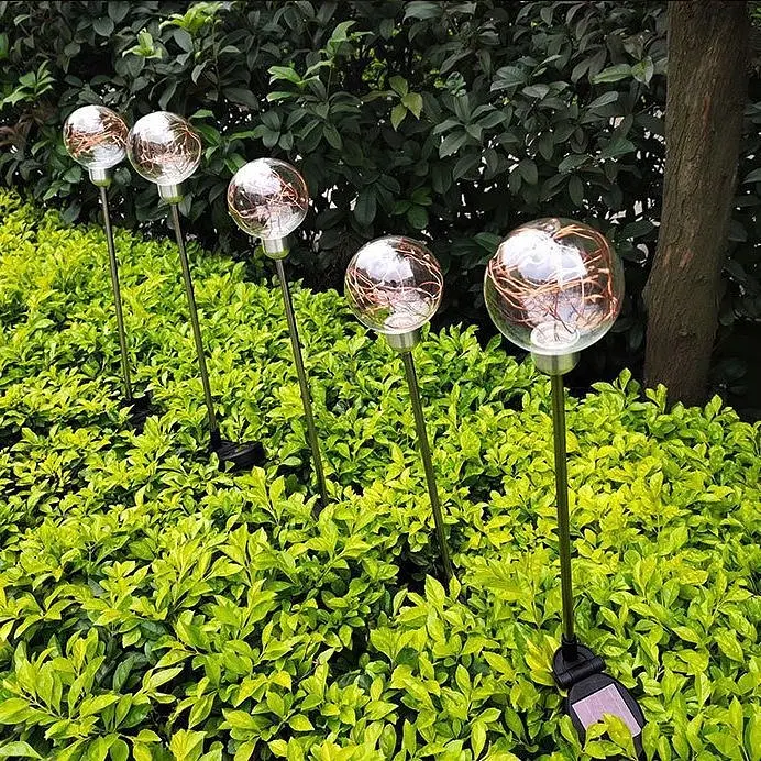 Садовий світильник SunLamp на сонячній батареї — куля 20 см, 20 LED, тепло-біле світло, 2 шт. - фото 9