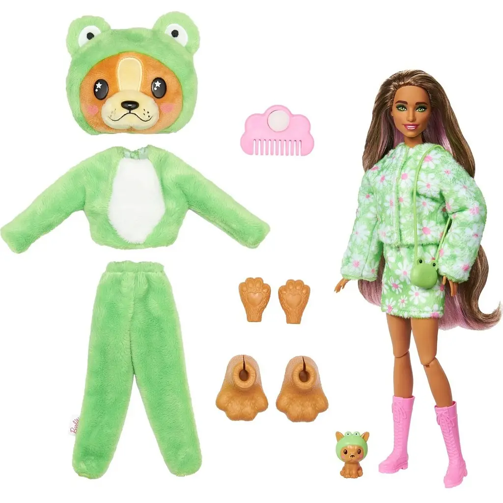 Кукла Barbie Cutie Reveal Великолепное комбо Щенок в костюме лягушки (HRK24) - фото 2