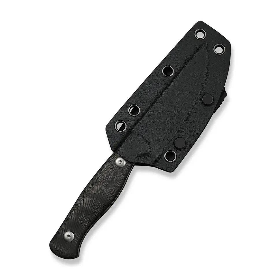 Ніж фіксований туристичний Weknife Notchline, (8.7 см) CPM S35VN /Carbon Fiber чорний з чохлом - фото 9