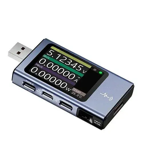 Тестер USB для зарядних пристроїв FNIRSI FNB58 з Bluetooth сріблястий