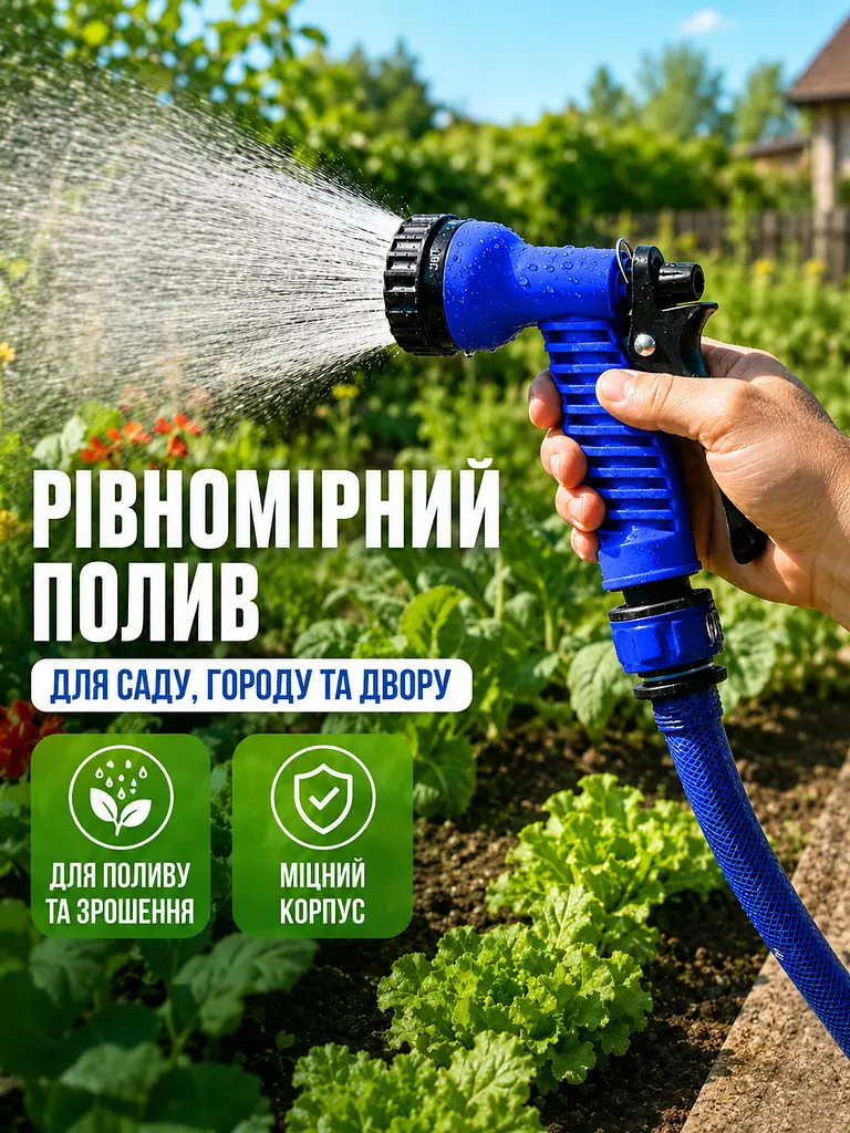 Пістолет розпилювач для поливу, зрошувач для поливального шланга 7-ми режимний Синій (5031601061) - фото 8