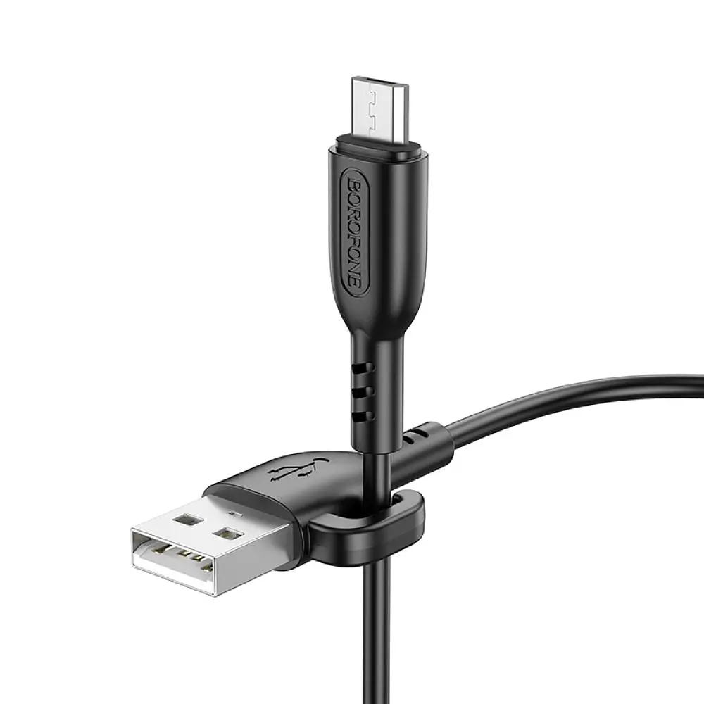 Кабель для заряджання з гачком USB Borofone BX91 USB-MicroUSB 2.4A 1 м Black - фото 5