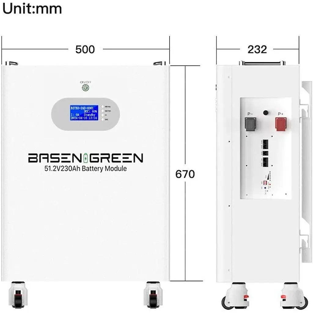 Акумулятор Basen Green LiFePO4 48V 51.2V/230Ah/11776Wh [BR-OW-LV-11.7KWH] [125467] - фото 3