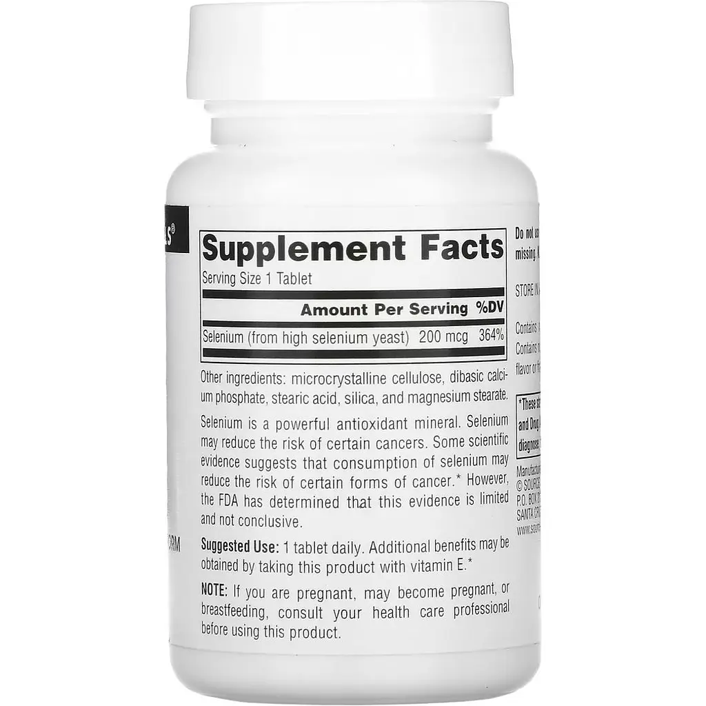 Селен дріжджовий Source Naturals Selenium 200 мкг 60 таблеток (2023-10-4614) - фото 2