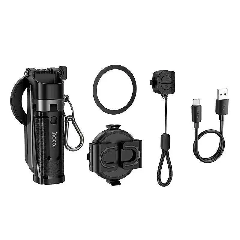 Селфі-монопод HOCO K27 Pro Magic mini live broadcast stand(pull clip+magnetic focusing version) Black (6942007668743) - фото 8