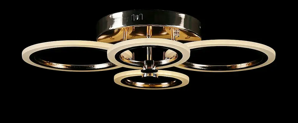 Люстра стельова LED Splendid Ray LK65/2+2, 80W, золото/білий, сучасний стиль з пультом - фото 3