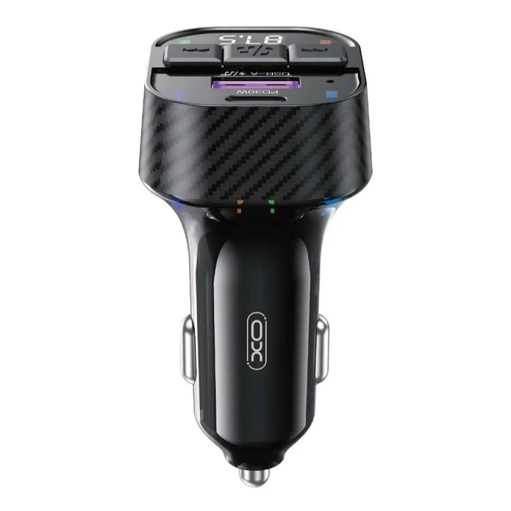 FM модулятор XO BCC17 Car Charger Smart Bluetooth Dual Port PD 30W Чорний (BCC17.black) - фото 3