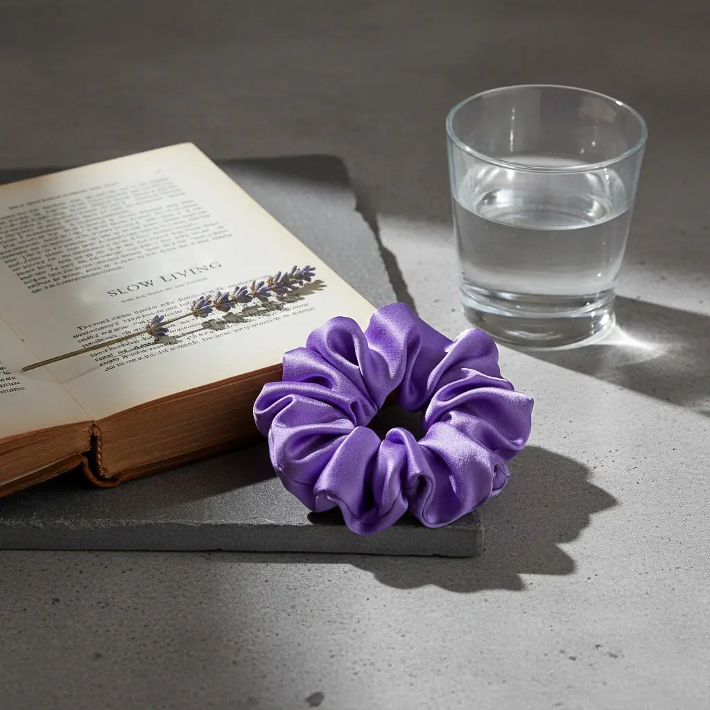 Набір з 5 штук шовкових резинок для волосся Чумацький Шлях - обери настрій - Choose Your Mood - Розмір L (1240-02) - фото 8