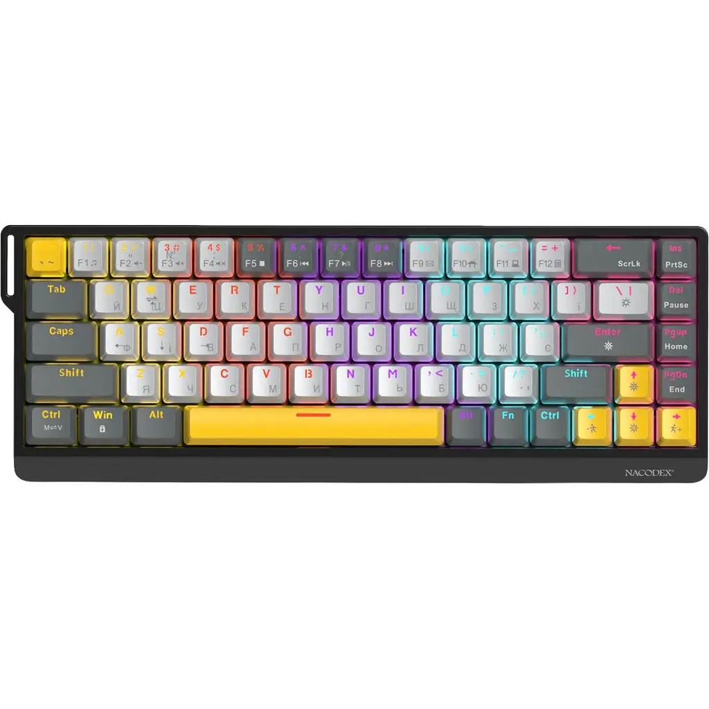 Клавіатура Ajazz x NacodeX NK68 V2 Red Switch Black/Grey/Yellow (NK68-V2-R-BGY) [175699] - фото 2
